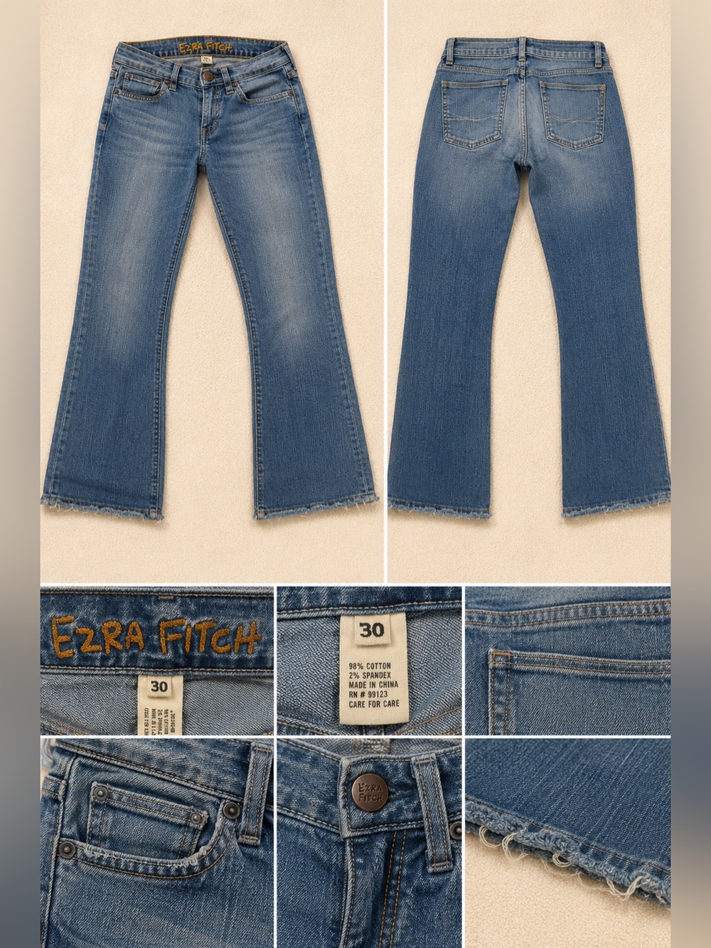 Ezra Fitch Women’s Light Blue Distressed Wide Leg Jeans - Light Blue